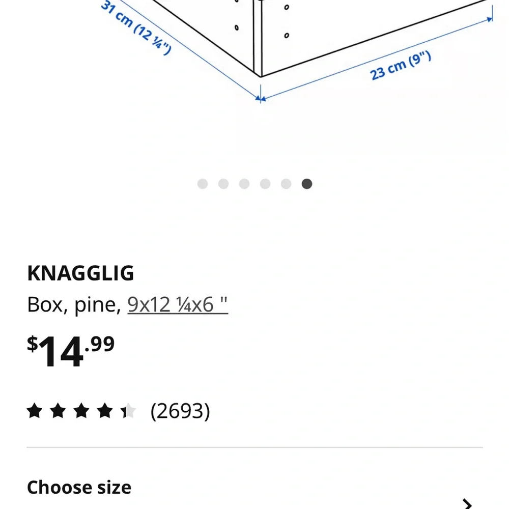 IKEA Knagglig Natural Wood Storage Crate